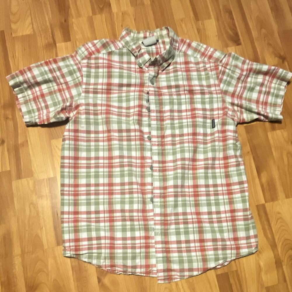 Columbia Men's M Multicolor Plaid Woven Cotton Pocket Short Sleeve Shirt SS